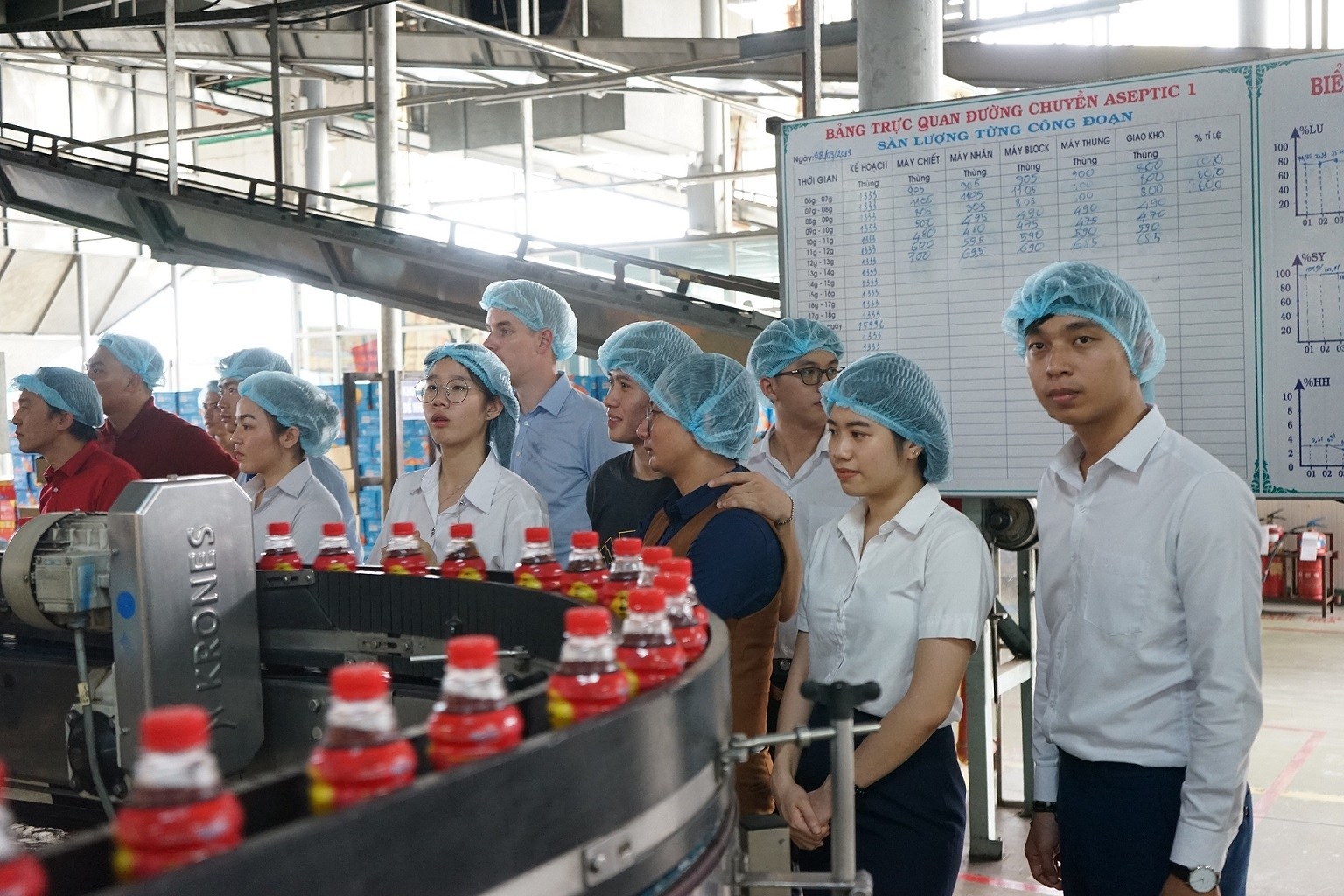 Sinh viên thích thú với công nghệ sản xuất Trà sữa Macchiato Không Độ