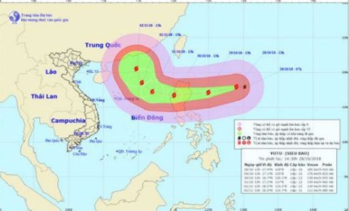 Siêu bão Yutu giật trên cấp 17 đang gần biển Đông