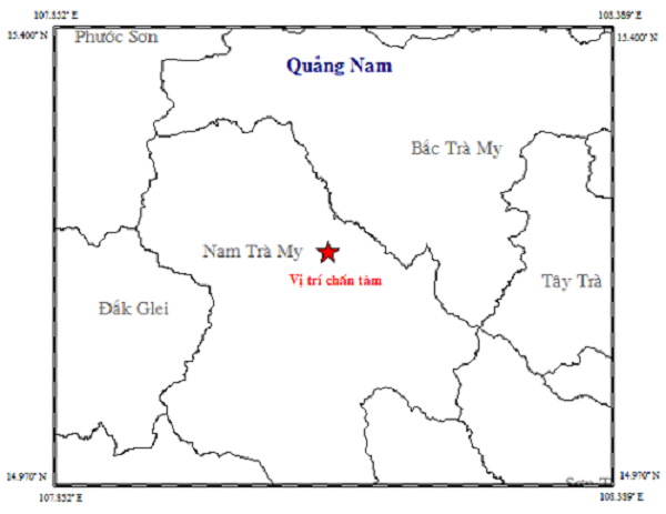 Quảng Nam và Sơn La xảy ra động đất