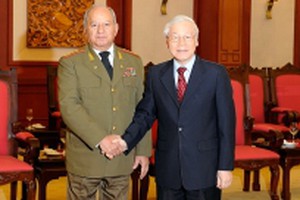 Tổng Bí thư, Chủ tịch nước Nguyễn Phú Trọng tiếp Bộ trưởng Các lực lượng vũ trang cách mạng Cu-ba