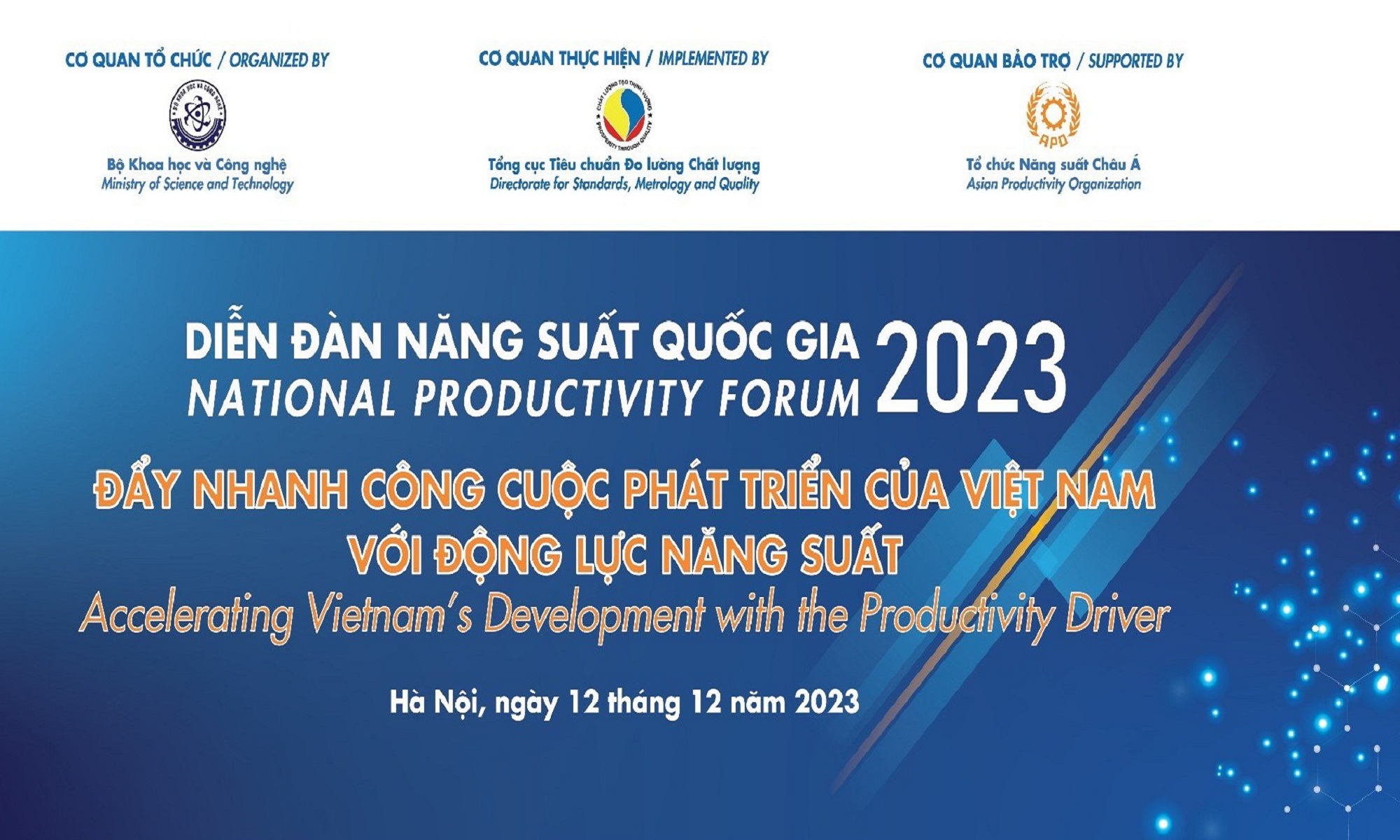 Diễn đàn Năng suất Quốc gia năm 2023: ‘Đẩy nhanh công cuộc phát triển của Việt Nam với động lực năng suất’